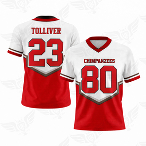 Maillot de football américain personnalisé rouge et noir en gros 2026 – Nom et numéro personnalisés, uniforme d'équipe - Product Image 2