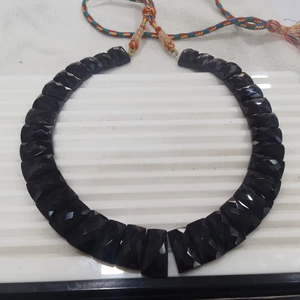 Collier à bavette en onyx noir naturel, collier égyptien Cléopâtre Collier à facettes en onyx - Product Image 5