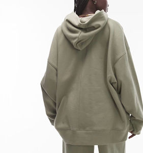 <b>Top</b> selling article 100% Cotton Full Zip Up <b>Women's</b> Hoodies Custom Screen Printed Logo heavyweight 480GSM streetwear ladies hood - Product Image 5