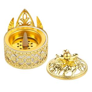 Quemador de incienso de cerámica de Metal dorado árabe de Oriente Medio creativo con cubierta para Decoración de mesa del hogar - Product Image 5