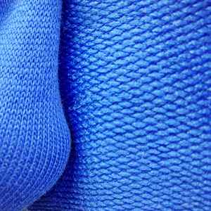 Light Blue Two-Ply Fleece Terry Fabric 75% Cotton 20% Polyester 5% Spandex Plain Dyed Factory Knitted Sports Dress Mixed Fabric - Product Image 4