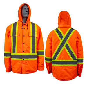 ชุดเสื้อแจ็คเก็ตและกางเกงทำงานแบบสะท้อนแสงสำหรับงานกลางคืน ทนทาน กันน้ำ ผลิตจากโพลีเอสเตอร์  มีกระเป๋าหลายช่อง  ปลอดภัย - Product Image 3