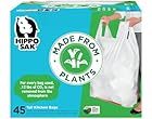 Sacs compostables pour cuisine Hippo Sak - 13 gallons, hauts, avec poignées ergonomiques - Fond renforcé et sacs anti-fuites (45 unités) - Product Image 2