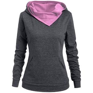 Women's High Quality Cotton Fleece <b>Zipper</b> Over-Sized Hoodie Customizable Long Sleeve Solid Plain Colors Plus Size Winter - Product Image 5