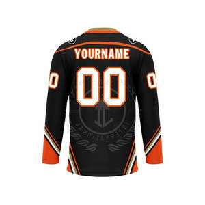 Jersey de Hockey sobre Hielo para Hombre, Talla Adulto, Manga Larga, Personalizable con Nombre y Logotipo del Equipo, 100% Poliéster, Transpirable, Tela de Alta Calidad de 240g - Product Image 2