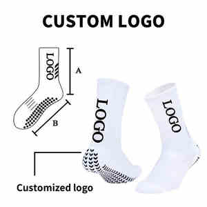 Chaussettes antidérapantes avec logo personnalisé pour enfants, jeunes, hommes, chaussettes antidérapantes pour le football, le football, la cheville et l'équipage. - Product Image 2