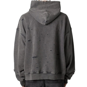 2025 personnalisé 100% coton Vintage polaire poids lourd luxe coupe régulière pull lavage à l'acide brodé plaine teint hiver sweats à capuche - Product Image 1