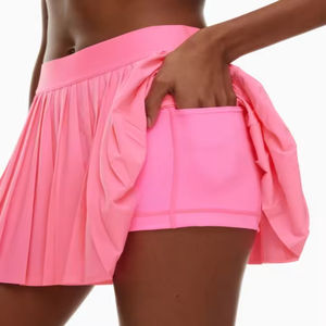 กระโปรงเทนนิสมินิแบบลำลองสำหรับผู้หญิงใส่ในฤดูร้อนใส่สบายน้ำหนักเบาระบายอากาศได้ดีผ้าคอตตอน100% สำหรับฝึกซ้อมกีฬา - Product Image 1