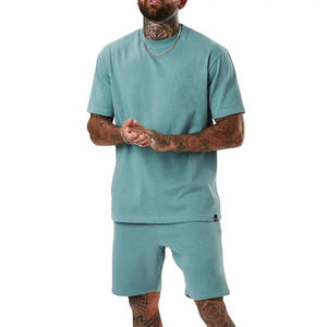 Estilo de tendencia Sublimación personalizada Media manga OEM conjunto de verano Bajo MOQ su propio diseño servicio rápido hombres conjunto de verano - Product Image 5