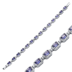 Tanzanite CZ Stone Shape Rectangle Design Tennis <b>Bracelet</b> for Women Turkish Wholesale <b>925</b> <b>Sterling</b> <b>Silver</b> Jewelry - Product Image 1