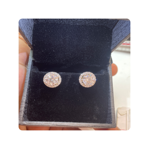 Round Diamond <b>Halo</b> Style <b>Earring</b> IGI Certified 2 Carat Detachable Fine Jewelry Ideal Gift for Women - Product Image 5