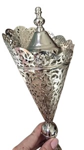 Brûleur d'encens Oud Bakhoor en acier inoxydable, finition argentée arabe, découpe au laser, design personnalisable, écologique, anti-odeur, décoration d'intérieur - Product Image 2
