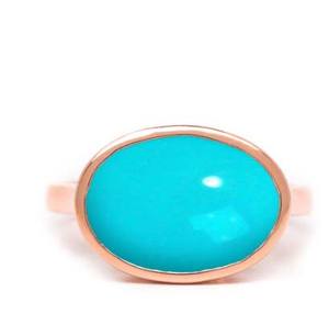 Turquesa piedra preciosa Lisa 10x12mm tamaño bisel conjunto anillo 925 Plata hecha a mano banda gruesa anillo rodio plateado para boda - Product Image 1