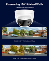 ANNKE FCD600 Caméra IP Tourelle Panoramique 180 Degrés Double Lentille 6 Mégapixels avec IA, PoE, Audio Bidirectionnel, Lumière Hybride Intelligente, IP67