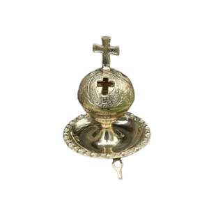 Quemador de incienso de latón con incensario religioso cruzado para adoración de oración de altar de Iglesia soporte de latón de estilo Vintage para uso espiritual - Product Image 1