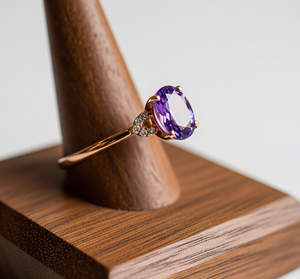 Haute qualité 925 argent mode bague or Rose améthyste cristal bande dernière conception pour un usage quotidien fêtes de mariage cadeau à la mode - Product Image 5