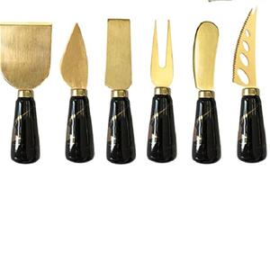 Nouveau Design avec trancheuse à fromage en métal doré, ensemble de 6 pièces, ensemble de couteaux à beurre, ensemble de couteaux à fromage pour la cuisine - Product Image 1