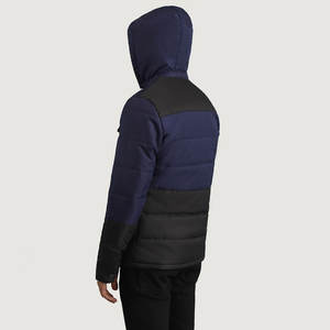 Wholesale Price Men Canvas Puffer <b>Jackets</b> Stand Collar Front Logo <b>Workout</b> Light Weight Casual Outdoor Waterproof Breathable - Product Image 5