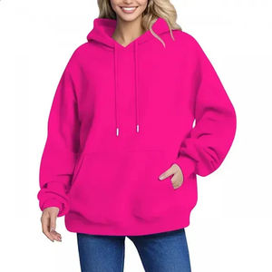 Sudadera con capucha gruesa de otoño para mujer de alta calidad con hombros caídos de gran tamaño patrón sólido sudaderas con capucha de bajo precio al por mayor - Product Image 5