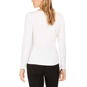 Maglia da Donna Calvin Klein con Collo Decorato, Bianca, Taglia Media - Product Image 2