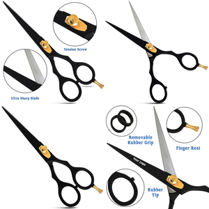 Tijeras de Peluquería Profesionales de Acero Inoxidable, Hoja Afilada, Mango de Plástico, Color y Logotipo Personalizables, Grado A+, para Salones de Belleza - Product Image 1