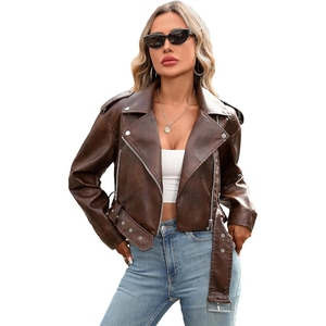 Chaqueta de Motociclista de Cuero de Oveja Genuino de Alta Calidad para Mujer, Ropa Exterior de Moda Inspirada en Motociclistas - Product Image 5