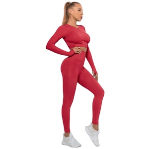 Conjunto de Yoga de compresión adelgazante elástico para mujer personalizado de la más alta calidad suave ligero transpirable ajuste activo para mujer - Product Image 2