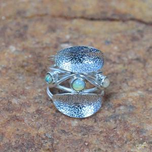 Welo Ethiopian Opal 925 Sterling Silver Anillo de piedras preciosas naturales Hecho a mano Octubre Birthstone Joyería de plata - Product Image 1