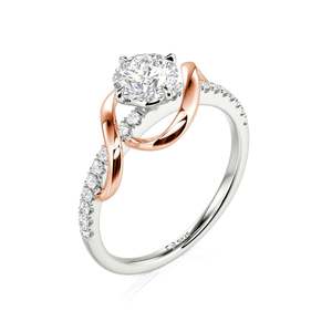 Anillo de Compromiso Jeulia Amore con Diamantes de Dos Tonos - Anillo de Moda Romántico Chapado en Oro - Product Image 2