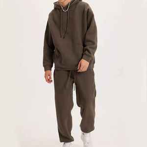 Chándal de felpa francesa para hombre, conjunto de sudaderas y pantalones de chándal de gran tamaño de algodón 100% Unisex, chándales en blanco personalizados para mí - Product Image 1