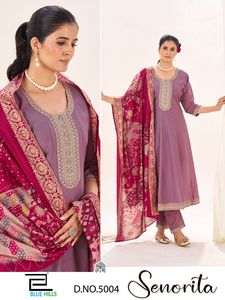 Último diseño tradicional de seda romana Kurti Pant Mill Print Dupatta Festive Party Wear Dress para damas Trending Export Product - Product Image 3