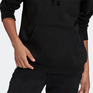 Better Cotton Initiative Regular Fit 70% Cotton 30% Recycled Polyester Fleece Jet <b>Black</b> Women Pullover Hoodie - Product Image 6