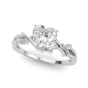 Heart Shape Three Stone Twisted Engagement <b>Ring</b> For Women - Product Image 2