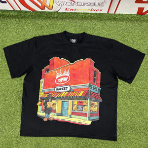 Camiseta de Fiesta para Hombre, Cuello Redondo, Corte Regular, Diseño Vintage con Lavado Ácido, Impresión DTG, Parche Desgastado, Nueva Llegada, Mejor Calidad - Product Image 2