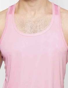 Vente en gros de débardeurs de musculation en coton personnalisés pour hommes, rose, sans couture, pour le fitness, gilet pour hommes - Product Image 3
