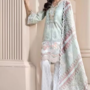 ชุดสلوار คามีซ สำหรับงานปาร์ตี้ ดีไซน์ใหม่ ปี 2026 คุณภาพพรีเมียม สำหรับผู้หญิง  ชุดเดรสผ้าลอนสั่งตัดได้ตามต้องการ  พร้อม MOQ ต่ำ - Product Image 1