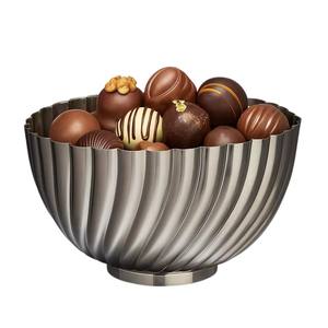 Bol à chocolat en acier inoxydable plaqué cuivre moderne en gros, élégant plat de service en métal rose doré pour chocolat, bonbons et desserts - Product Image 6