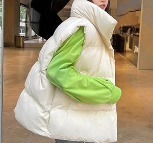 Veste d'hiver pour femmes, épaisse, chaude, ample, décontractée, vêtement d'extérieur, gilet sans manches, coupe-vent, imperméable, réversible, col montant - Product Image 3