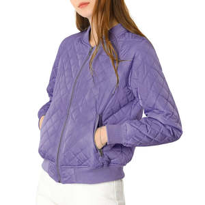 Blouson Bomber Personnalisé pour Femme – Vêtement d'Extérieur Coupe-Vent avec Fermeture Éclair, Sportswear Couleur Unie Imprimé en Coton Écologique à Séchage Rapide - Product Image 4