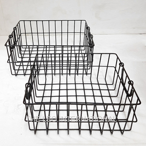 Panier de rangement en métal noir de forme carrée, style élégant, utilisé pour le rangement à domicile, vente chaude, excellente qualité - Product Image 1