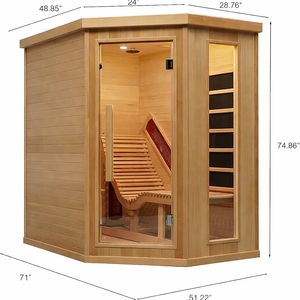 Sauna infrarouge intérieur moderne NOVA CORE pour 2 personnes + livraison gratuite - Product Image 2