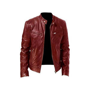 Chaqueta de Motociclista de Cuero para Hombre, Chaqueta de Motocicleta de Cuero Genuino para Hombre - Product Image 1