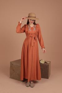 Vestidos casuales de calidad, vestido de mujer bordado con volantes de tela Aerobin al por mayor con serie en paquete - Product Image 3