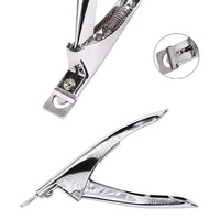 Coupe-ongles professionnel en acier inoxydable à lame courbée pour faux ongles, coupe-ongles pour doigts et orteils, ongles artificiels en gel, salon de manucure, à mâchoires larges
