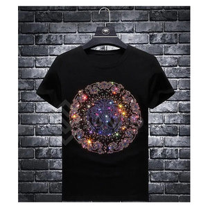 เสื้อยืดผู้ชายแขนสั้นประดับพลอยเทียมพิมพ์ลายซับลิเมชัน - Product Image 2