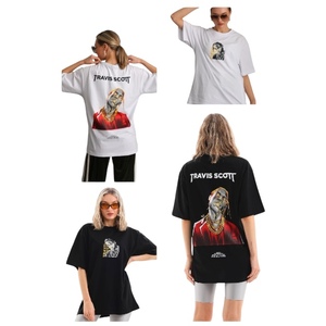 Camiseta Extra Grande, Estilo Urbano, Estampado Gráfico Vintage, Talla Grande, Algodón Grueso, 100% Algodón - Product Image 2