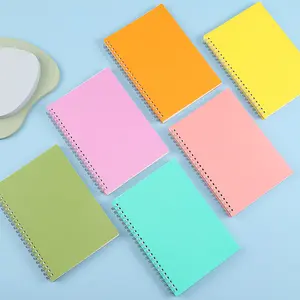 Durable Colorful Macaron Spiral Notebook A5 PVC Cover Lined Paper For Students Creatives With Horizontal Inside Page