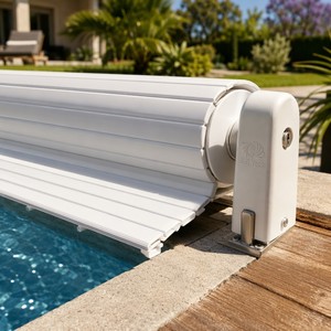 Persiana Enrollable Exterior de Aluminio Blanco, Persiana Corredera Compacta y Retráctil para Patio o Terraza - Product Image 2