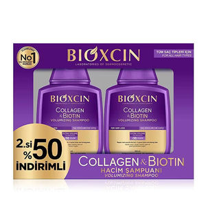 Bioxcin Collagen Biotin Anti-Hair Loss Shampoo 2x300 ml | Fórmula fortalecedora y voluminizadora - Product Image 1
