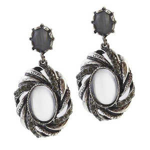 Boucles d'oreilles Urbana Fine Dangle Pierre autrichienne Noir Oxydé Dangler 1306535 - Product Image 1